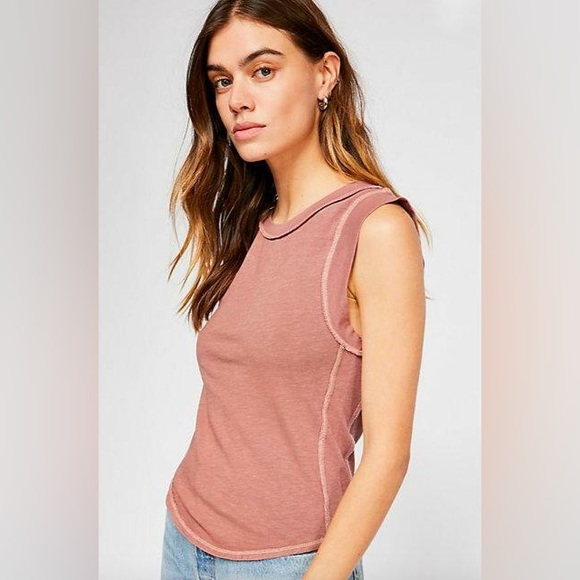 Free People | We The Free | Go To Tank Top in Dusty Pink Size Small - Picture 1 of 6